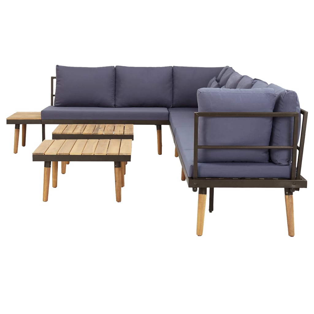 Set Divani Giardino 8 Posti con Cuscini Legno Massello Acacia