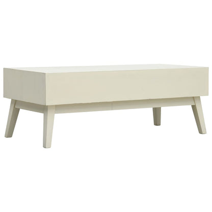 Tavolino Salotto 2 Cassetti Intagliati Grigio 110x50x40cm Legno