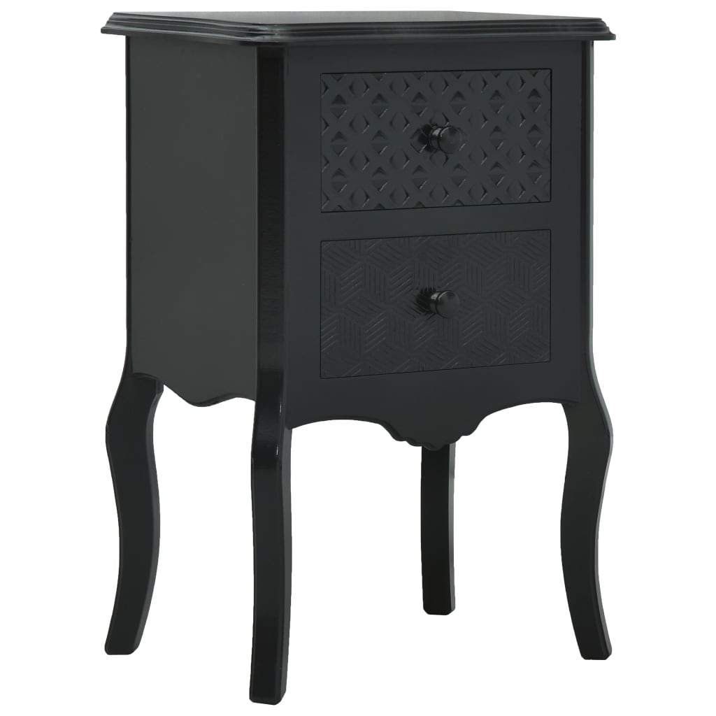 Comodino Nero 43x32x65 cm in MDF