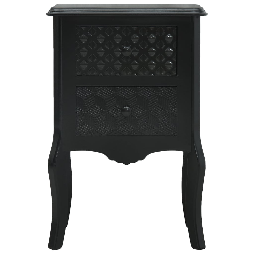 Comodino Nero 43x32x65 cm in MDF