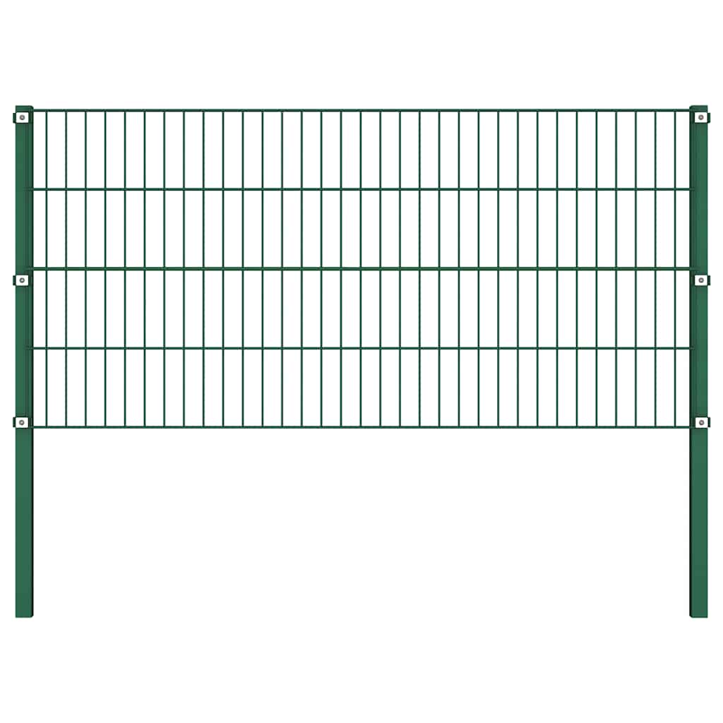 Pannello di recinzione con pali in ferro 867x80 cm verde