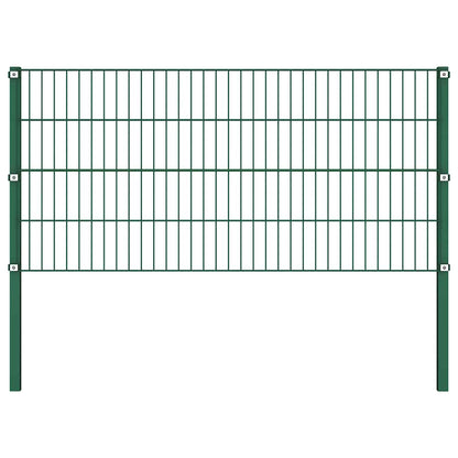 Pannello di recinzione con pali in ferro 1557,5x80 cm verde