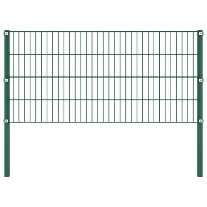 Pannello di recinzione con pali in ferro 1730x80 cm verde