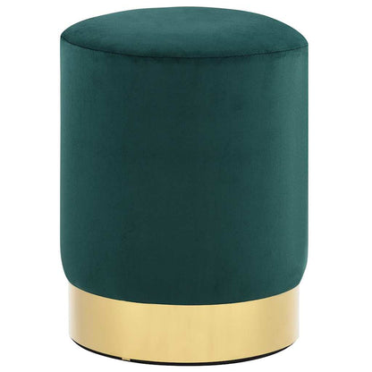 Sgabello Verde Scuro e Oro in Velluto