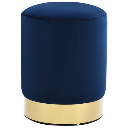 Sgabello Blu e Oro in Velluto