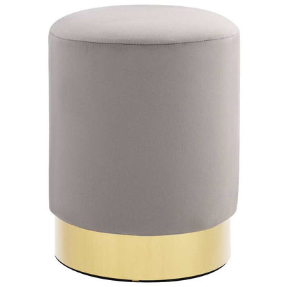 Sgabello Grigio Chiaro e Oro in Velluto