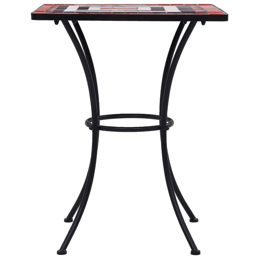 Tavolino Bistrot con Mosaico Terracotta e Bianco 60 cm Ceramica