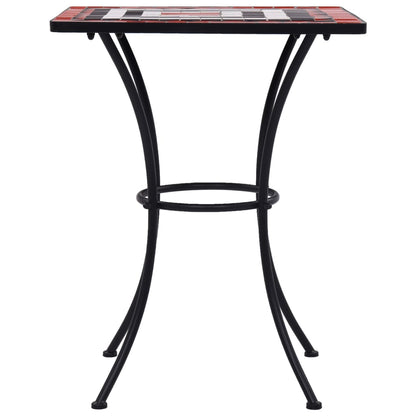 Tavolino Bistrot con Mosaico Terracotta e Bianco 60 cm Ceramica