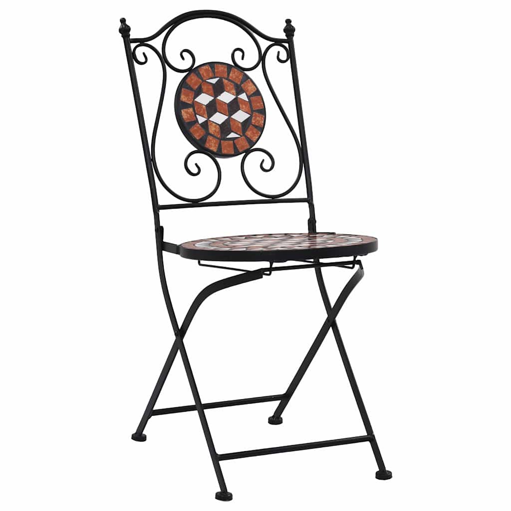 Sedie da BistrÃ² con Mosaico 2 pz Marroni in Ceramica