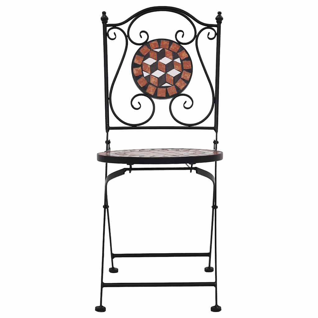 Sedie da BistrÃ² con Mosaico 2 pz Marroni in Ceramica