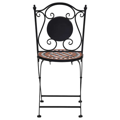 Sedie da BistrÃ² con Mosaico 2 pz Marroni in Ceramica