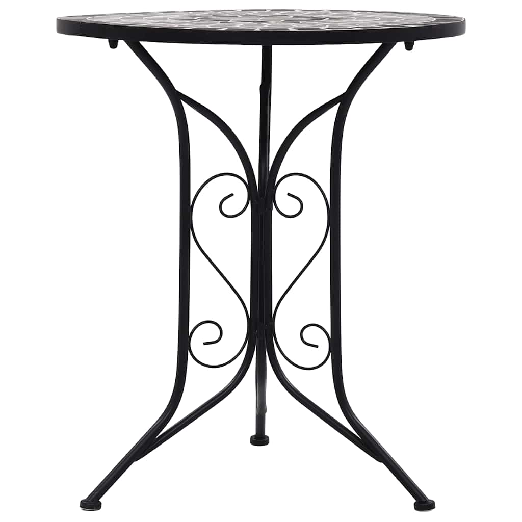 Tavolino da Bistrot con Mosaico Grigio 60 cm in Ceramica