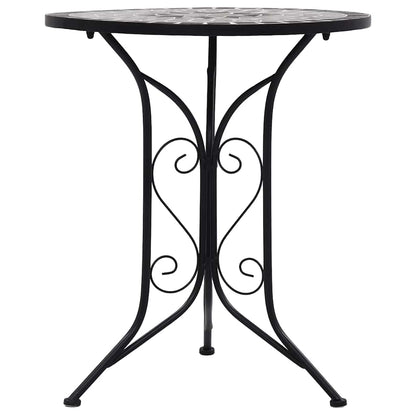Tavolino da Bistrot con Mosaico Grigio 60 cm in Ceramica