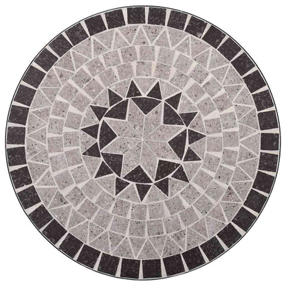 Tavolino da Bistrot con Mosaico Grigio 60 cm in Ceramica