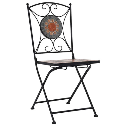 Sedie da BistrÃ² con Mosaico 2 pz Arancio/Grigio