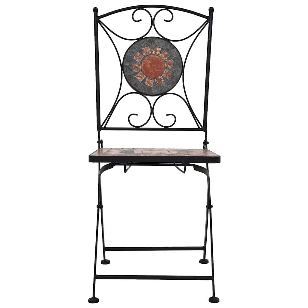 Sedie da BistrÃ² con Mosaico 2 pz Arancio/Grigio