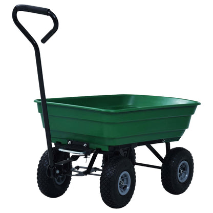 Carrello Manuale Ribaltabile da Giardino 300 kg 75 L Verde