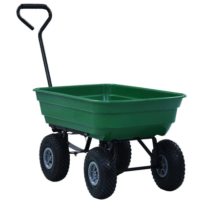 Carrello Manuale Ribaltabile da Giardino 300 kg 75 L Verde