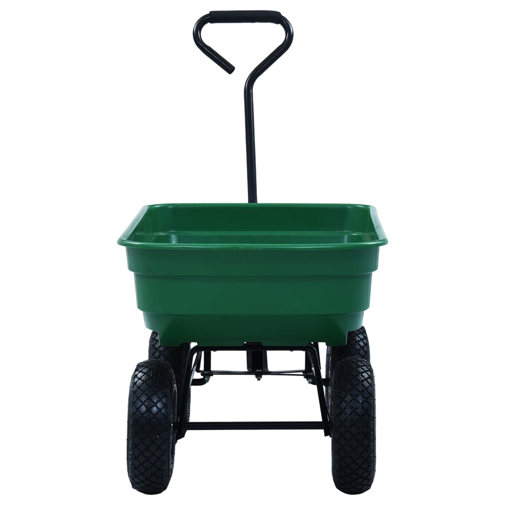 Carrello Manuale Ribaltabile da Giardino 300 kg 75 L Verde
