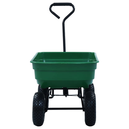 Carrello Manuale Ribaltabile da Giardino 300 kg 75 L Verde