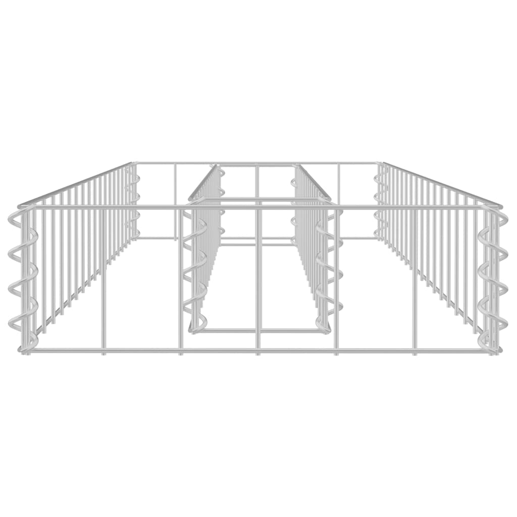 Gabbione Letto Rialzato in Acciaio Zincato 90x30x10 cm