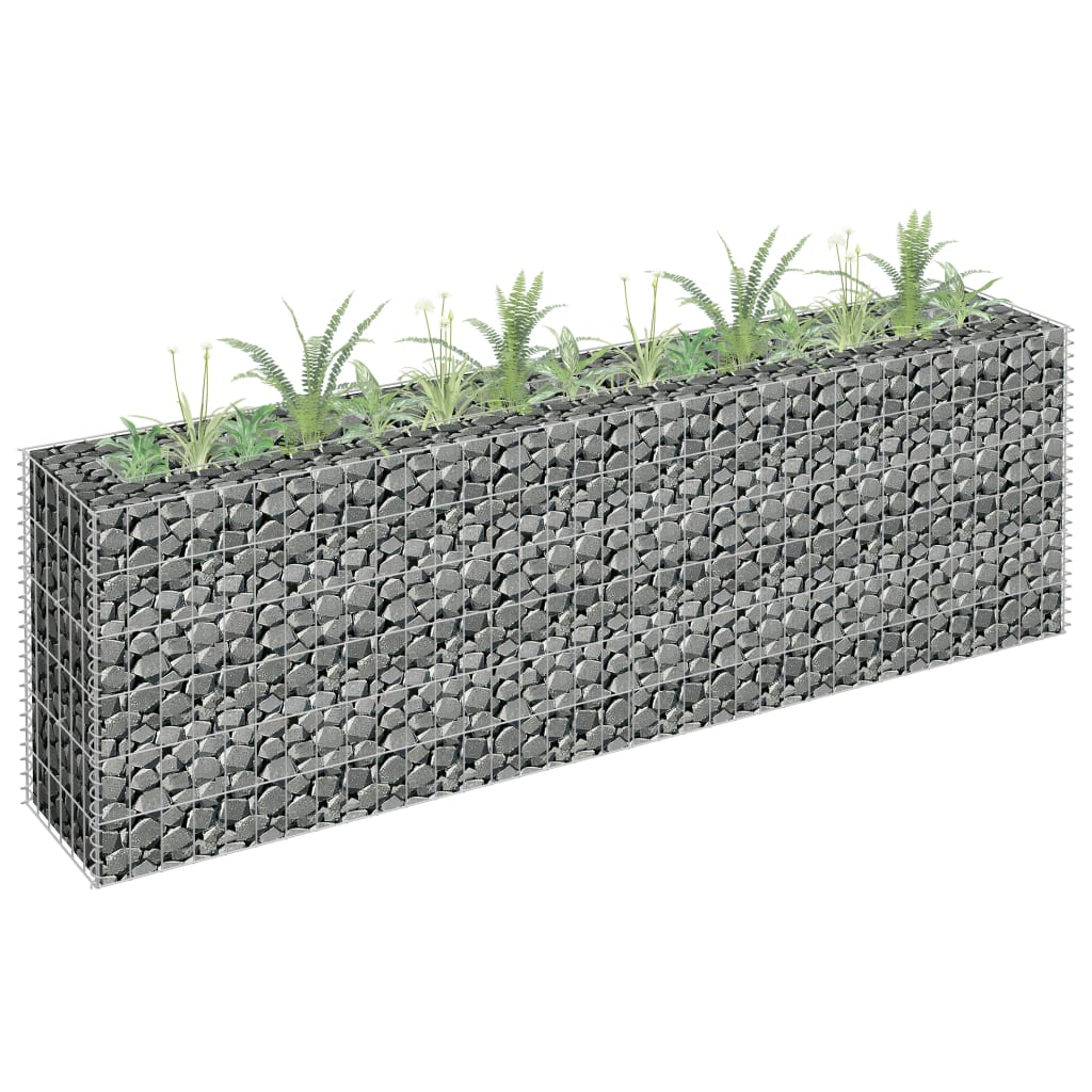 Gabbione Letto Rialzato in Acciaio Zincato 180x30x60 cm