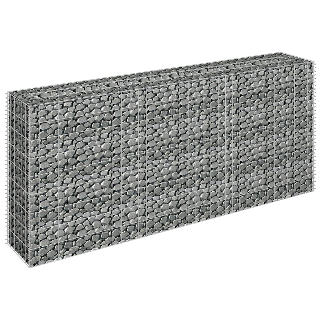 Gabbione Letto Rialzato in Acciaio Zincato 180x30x90 cm