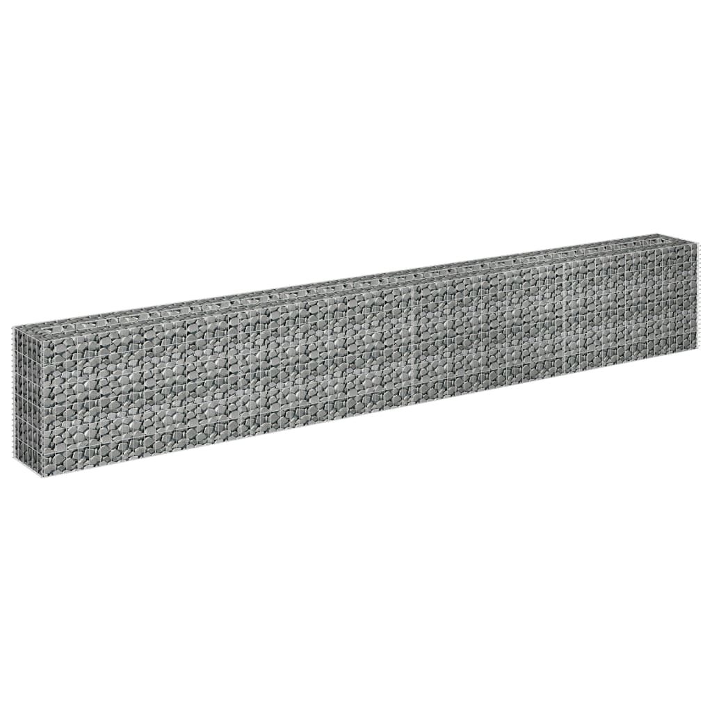 Gabbione Letto Rialzato in Acciaio Zincato 360x30x60 cm