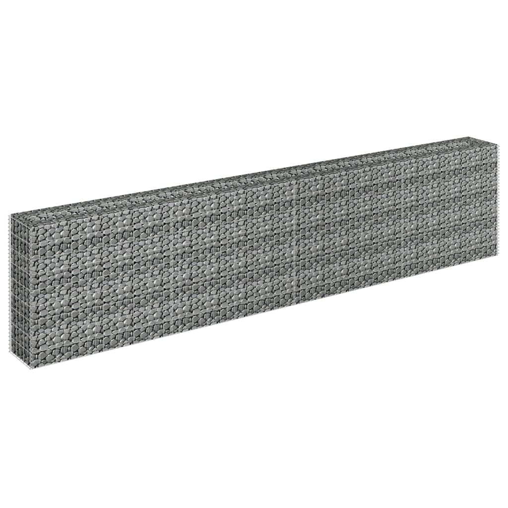 Gabbione Letto Rialzato in Acciaio Zincato 360x30x90 cm