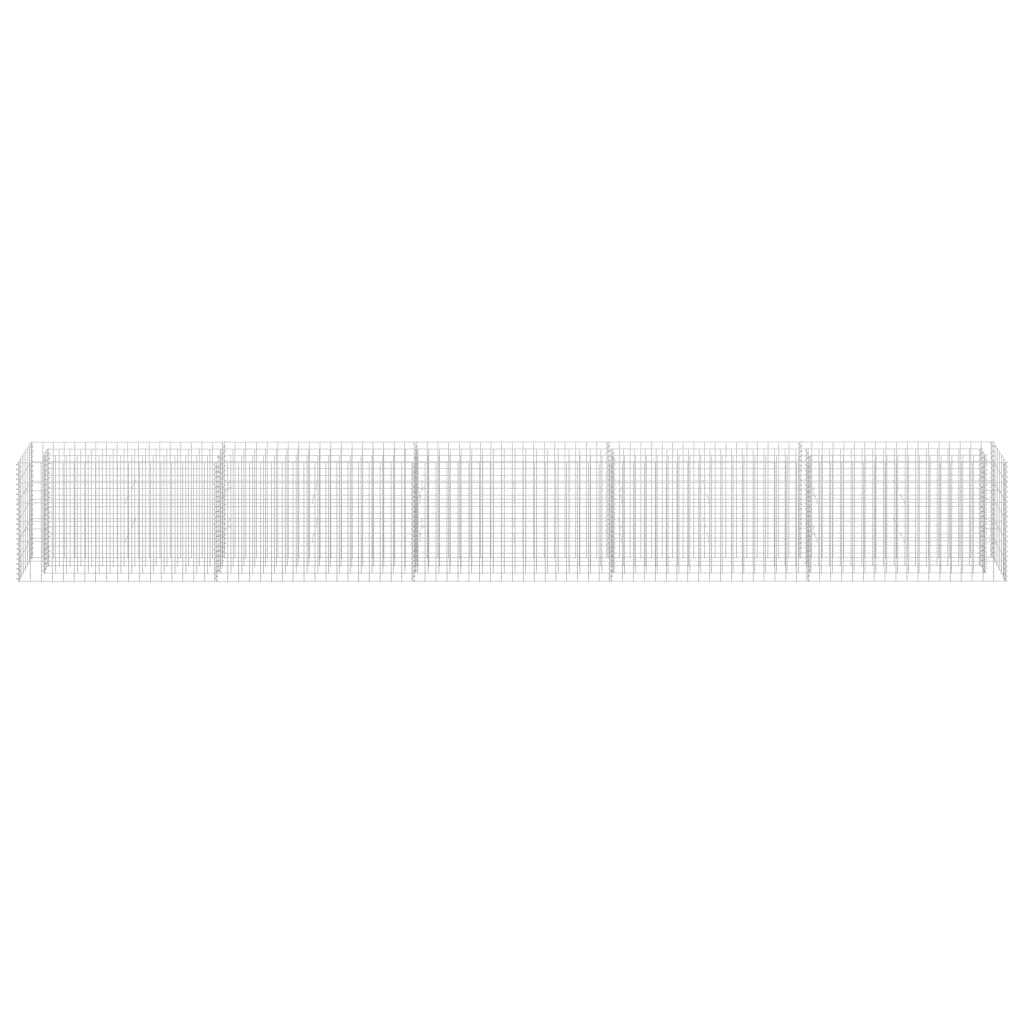 Gabbione Letto Rialzato in Acciaio Zincato 450x30x60 cm