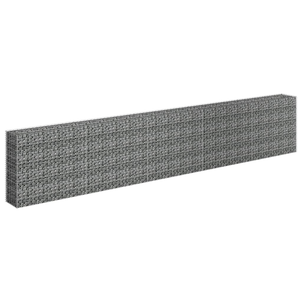 Gabbione Letto Rialzato in Acciaio Zincato 450x30x90 cm