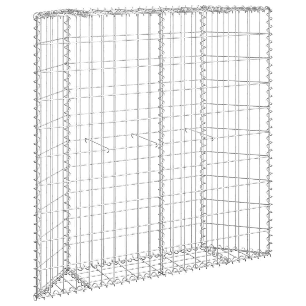 Gabbione Letto Rialzato Trapezio Acciaio Zincato 100x20x100 cm