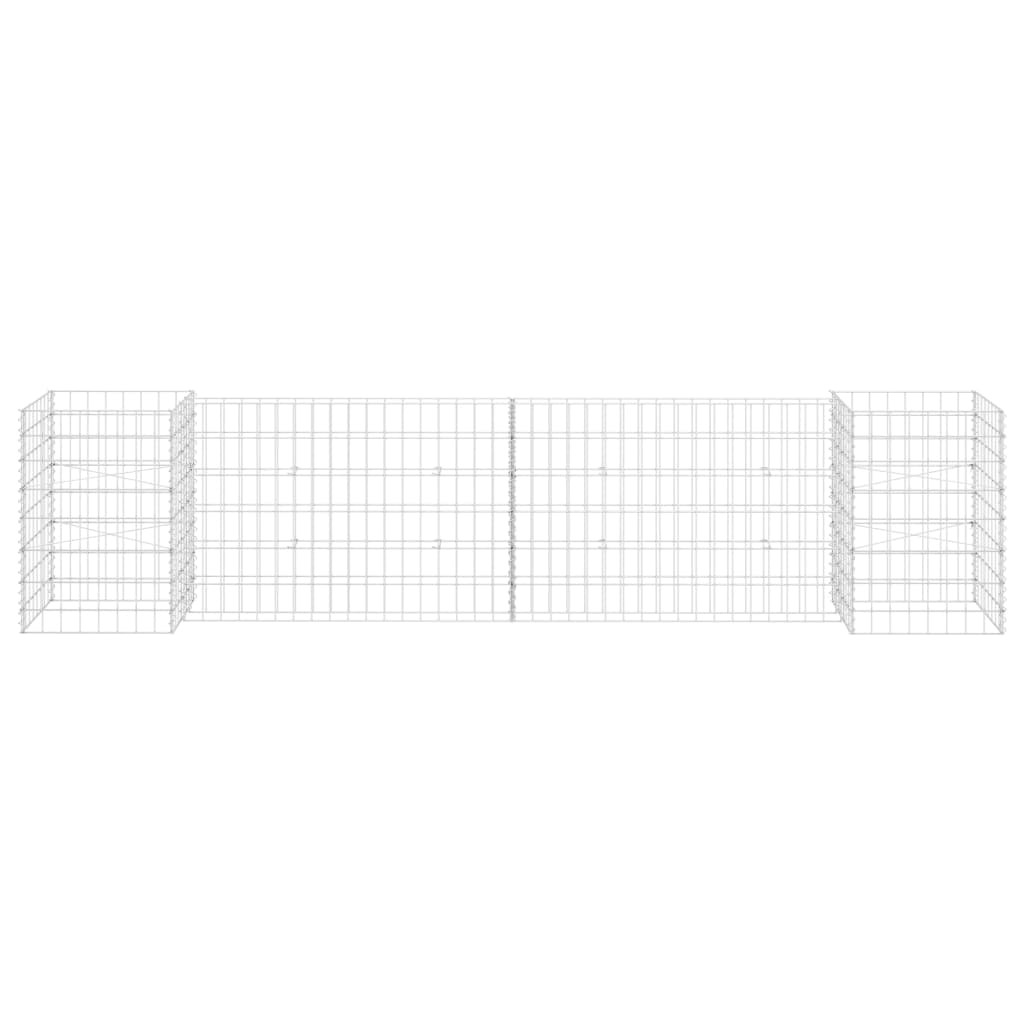 Gabbione Fioriera ad "H" in Filo di Acciaio 260x40x60 cm