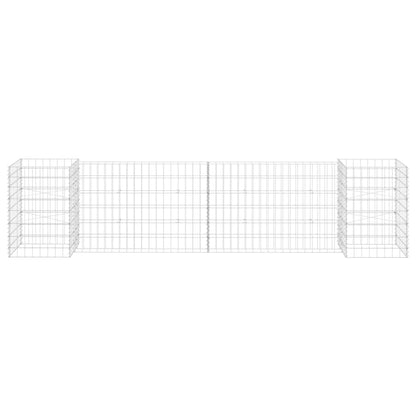 Gabbione Fioriera ad "H" in Filo di Acciaio 260x40x60 cm