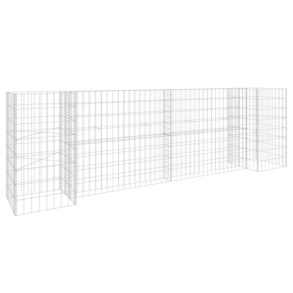 Gabbione Fioriera ad "H" in Filo di Acciaio 260x40x80 cm
