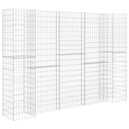 Gabbione Fioriera ad "H" in Filo di Acciaio 260x40x180 cm