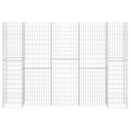 Gabbione Fioriera ad "H" in Filo di Acciaio 260x40x180 cm
