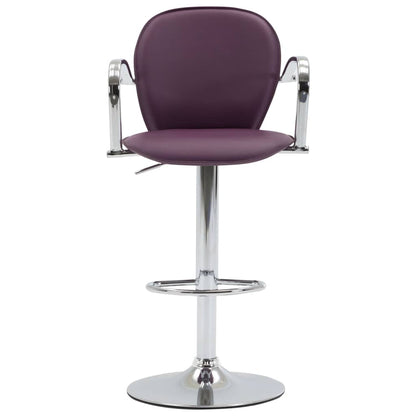 Sgabelli da Bar con Braccioli 2 pz Viola in Similpelle