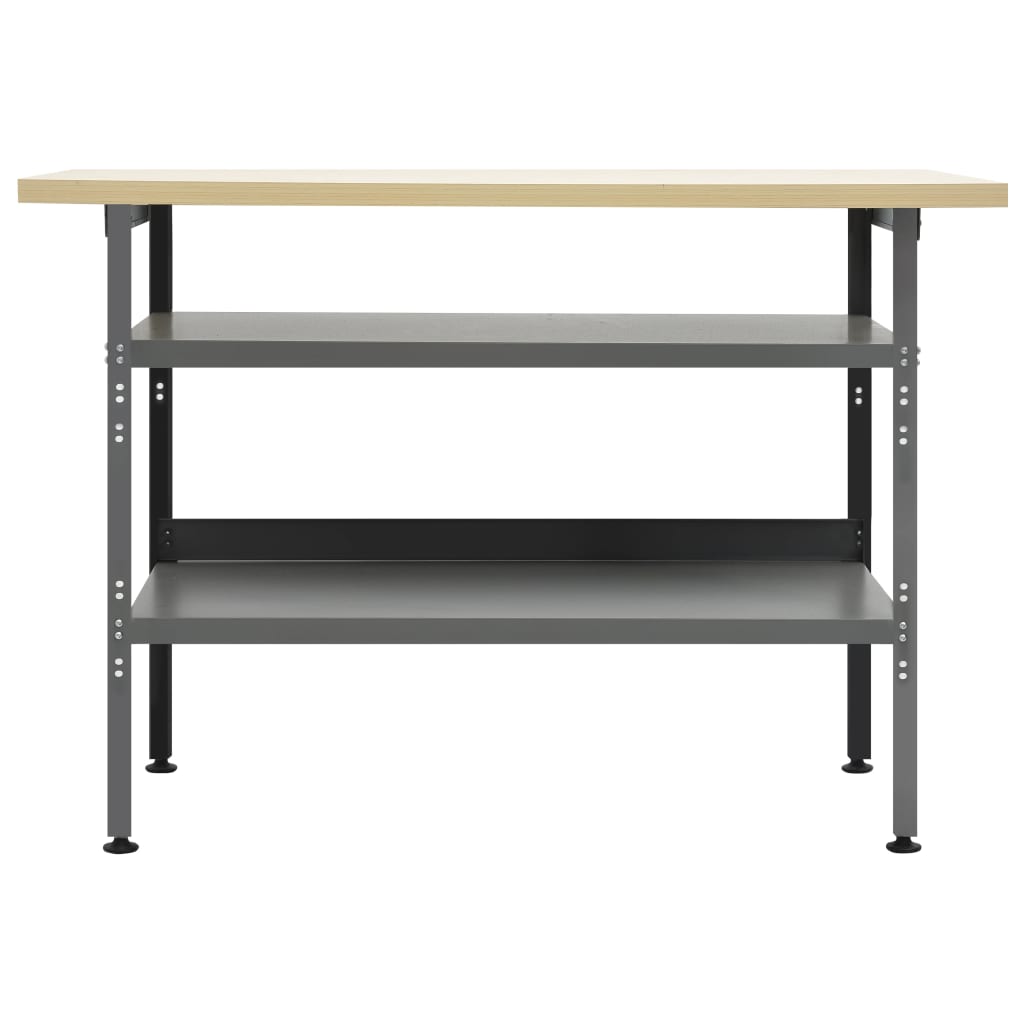 Banco da Lavoro Grigio 120x60x85 cm in Acciaio