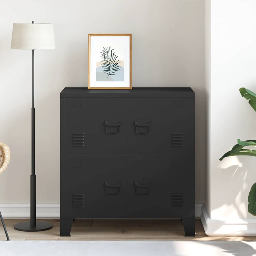 Armadio Classificatore Industriale Nero 75x40x80 cm in Acciaio