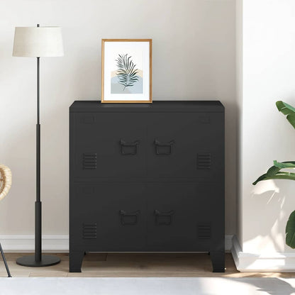 Armadio Classificatore Industriale Nero 75x40x80 cm in Acciaio