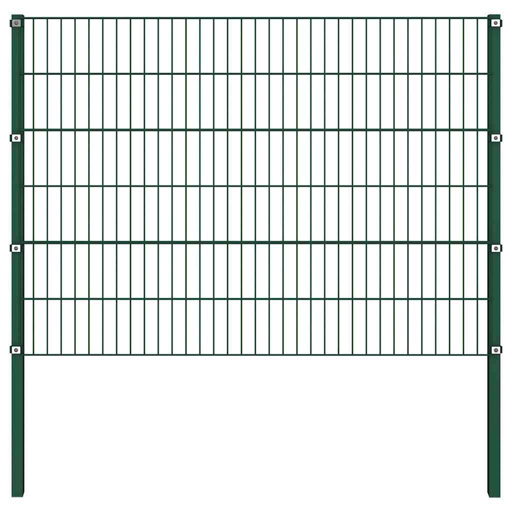 Pannello di recinzione con pali in ferro 349x120 cm verde