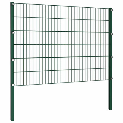 Pannello di recinzione con pali in ferro 349x120 cm verde