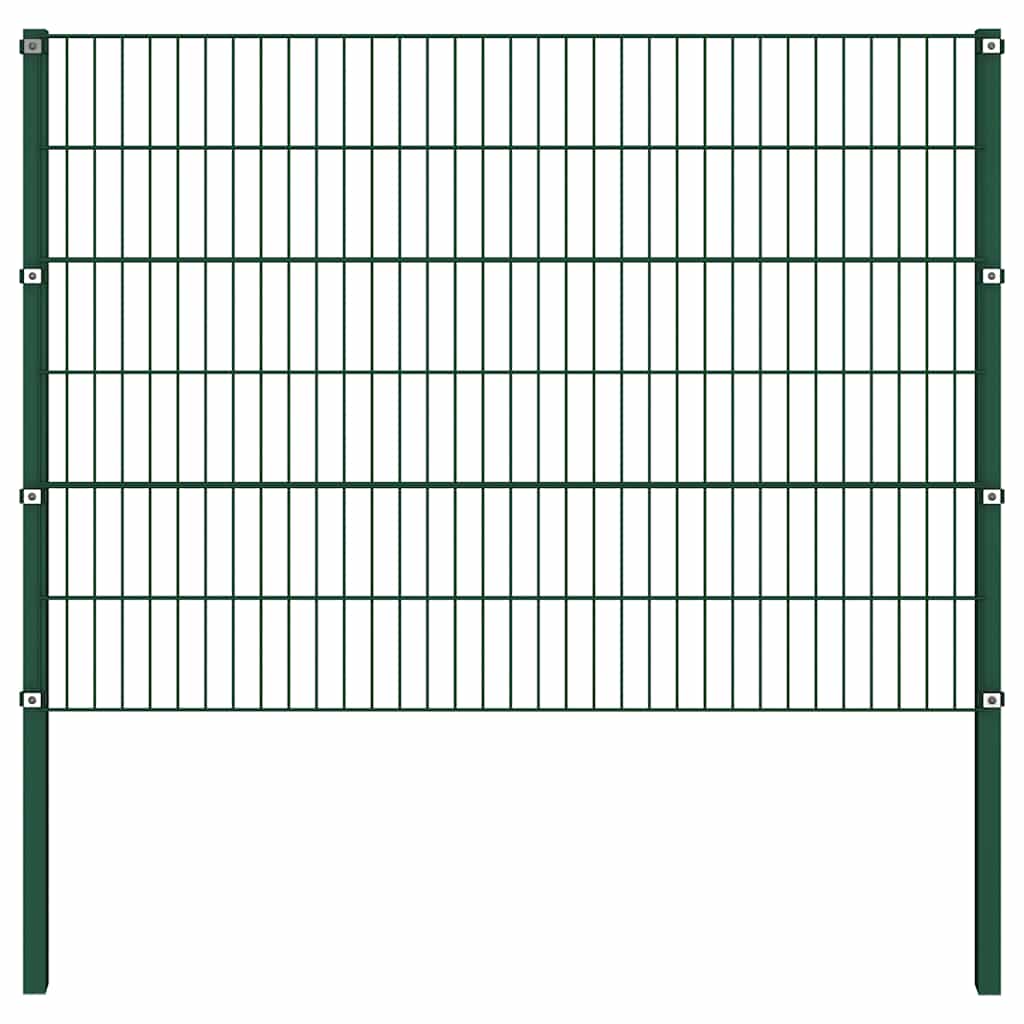 Pannello di recinzione con pali in ferro 867x120 cm verde