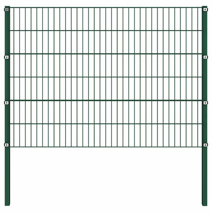 Pannello di recinzione con pali in ferro 867x120 cm verde