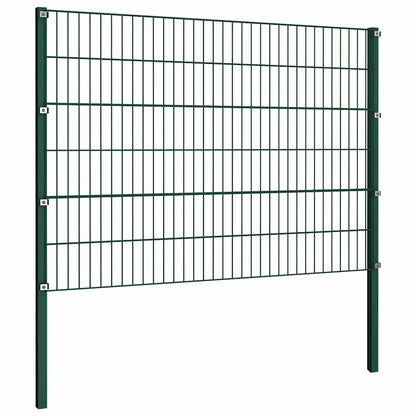 Pannello di recinzione con pali in ferro 867x120 cm verde