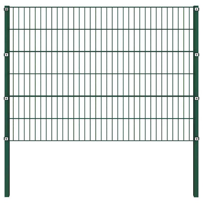 Pannello di recinzione con pali in ferro 1040x120 cm verde