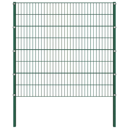 Pannello di recinzione con pali in ferro 349x160 cm verde
