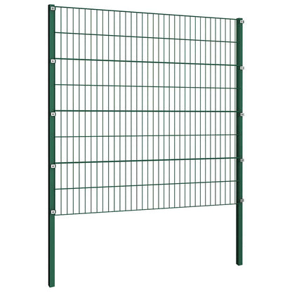 Pannello di recinzione con pali in ferro 349x160 cm verde