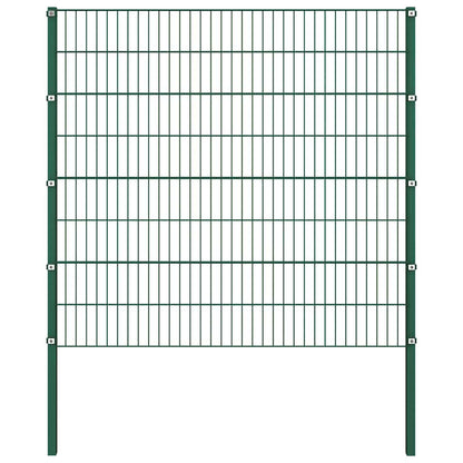 Pannello di recinzione con pali in ferro 867x160 cm verde